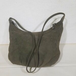 Jacqueline ferrar green suede ultra soft Genuine Leather Shoulder Bag Hobo Style